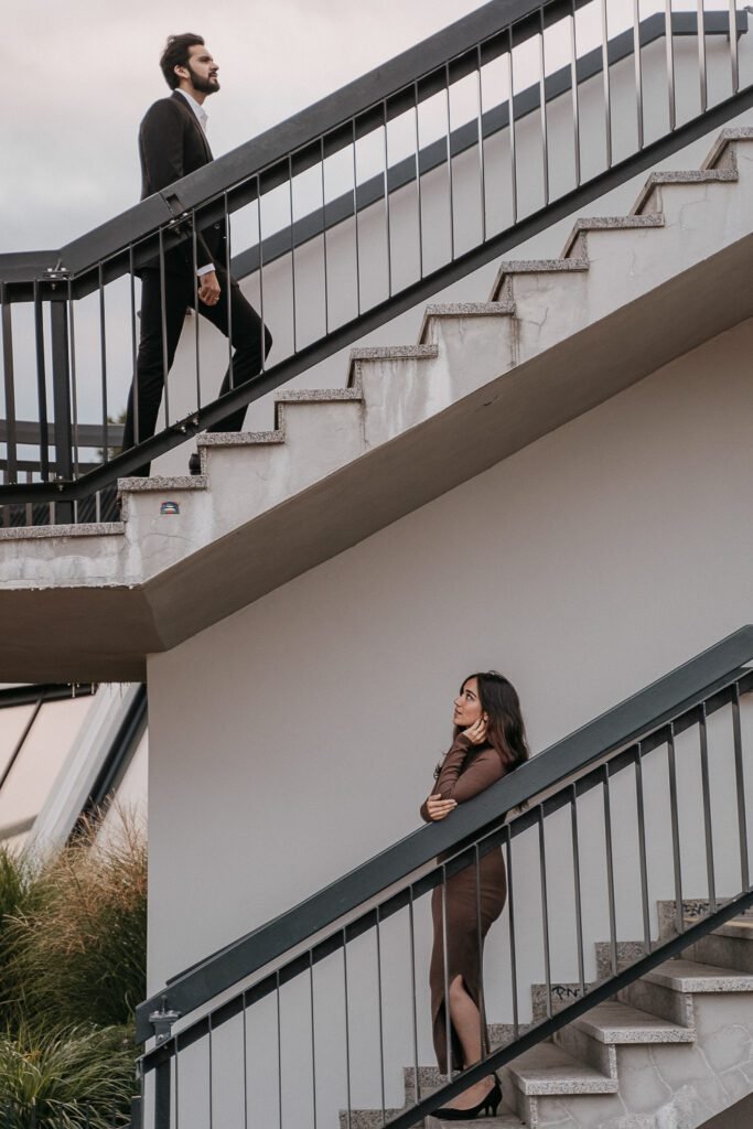 Photosession in Prague, industrial couple photoshoot, photo walk in prague, prague photographer