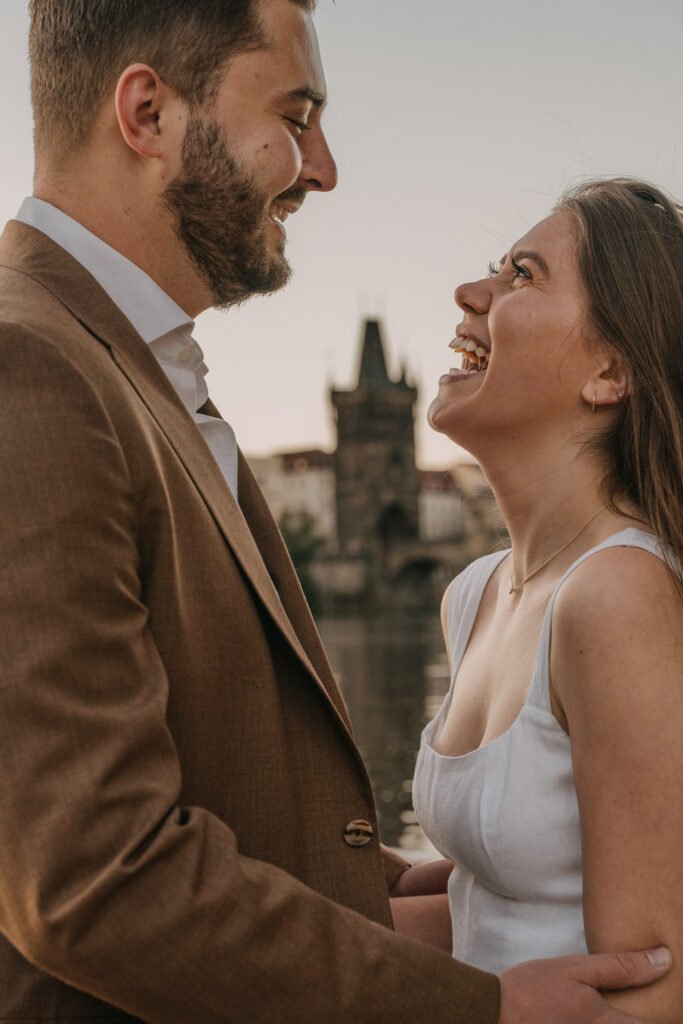 Pre wedding photoshoot in Prague, Prague wedding photographer, surprise proposal engagement, Prague photographer, couple portrait