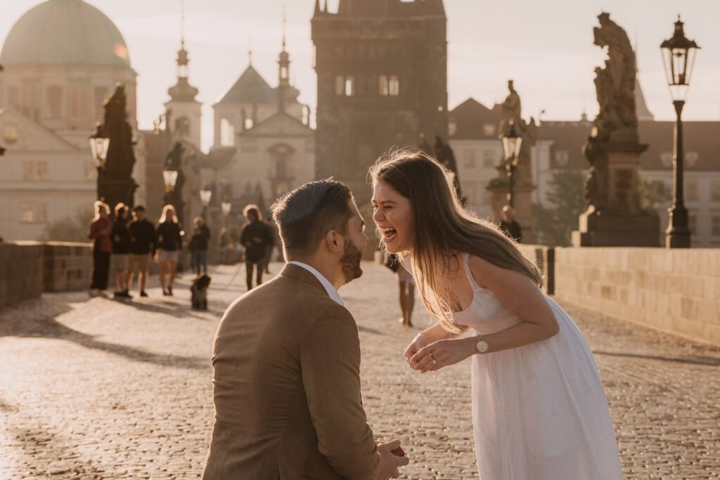 Pre wedding photoshoot in Prague, Prague wedding photographer, surprise proposal engagement, Prague photographer