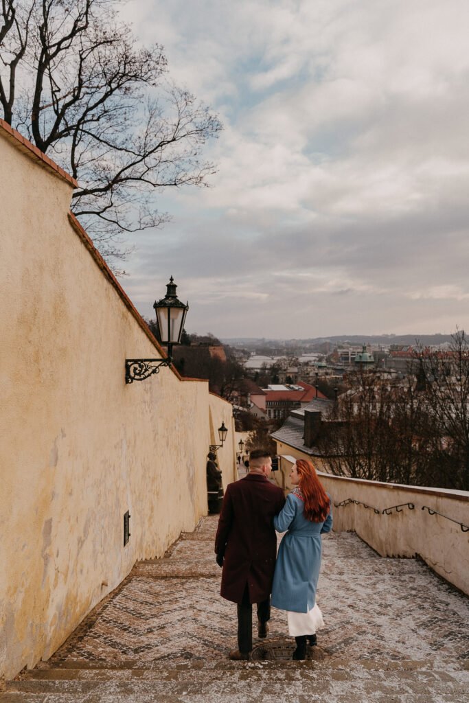 couple photoshoot in prague, winter photoshoot prague, prague photographer, elopement prague
